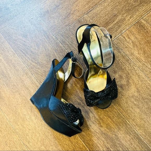 Kelsi Dagger Cayda Platform Wedges 7.5 Black - Picture 10 of 10